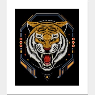 Tiger roar emblem Posters and Art
